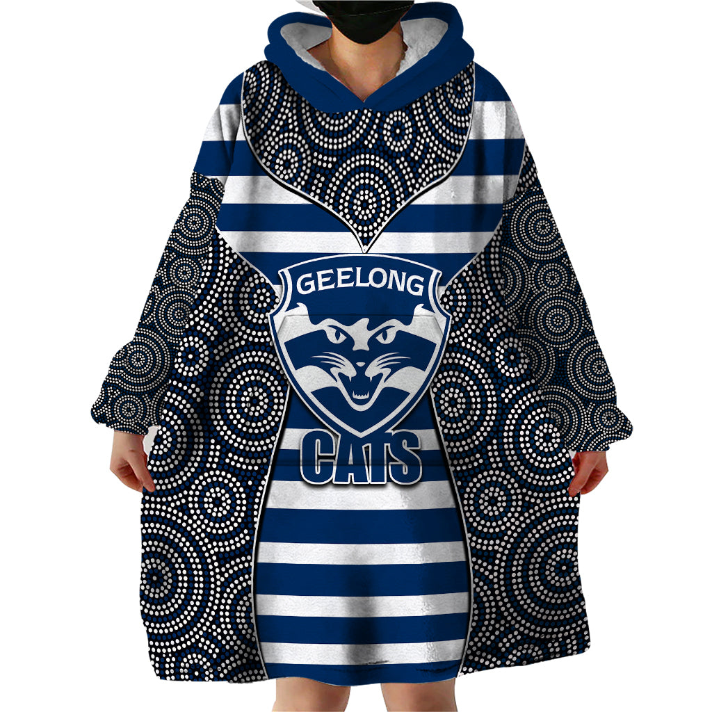 AFL - Cats Wearable Blanket Hoodie Mix Dot Aboriginal - Vibe Hoodie Shop