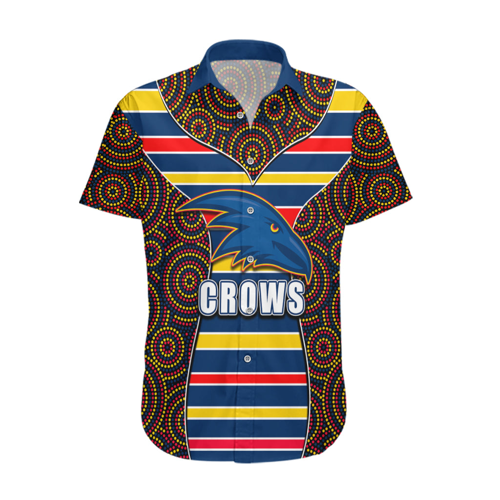 AFL - Crows Hawaiian Shirt Mix Dot Aboriginal - Vibe Hoodie Shop