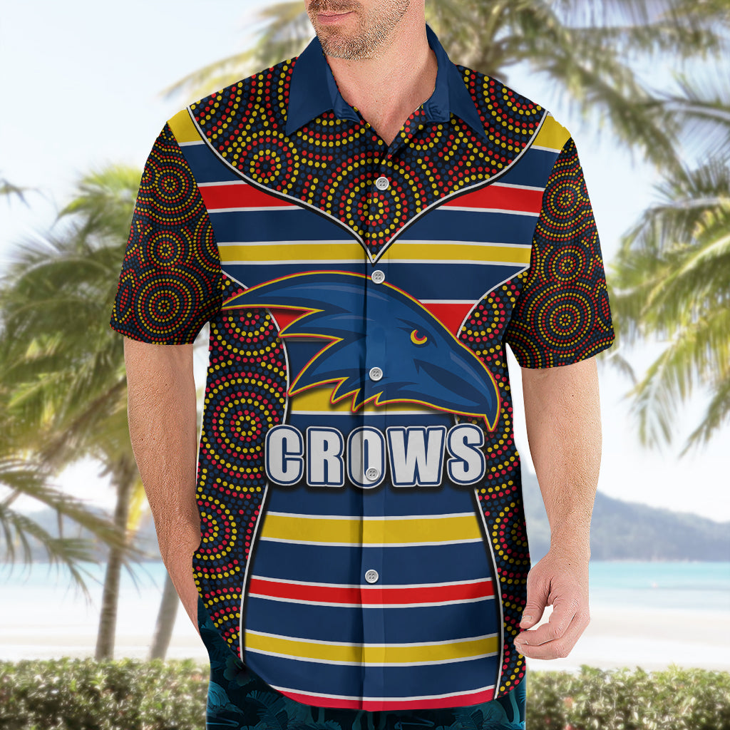 AFL - Crows Hawaiian Shirt Mix Dot Aboriginal - Vibe Hoodie Shop