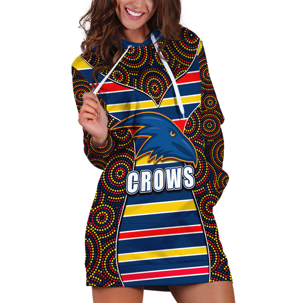 AFL - Crows Hoodie Dress Mix Dot Aboriginal - Vibe Hoodie Shop