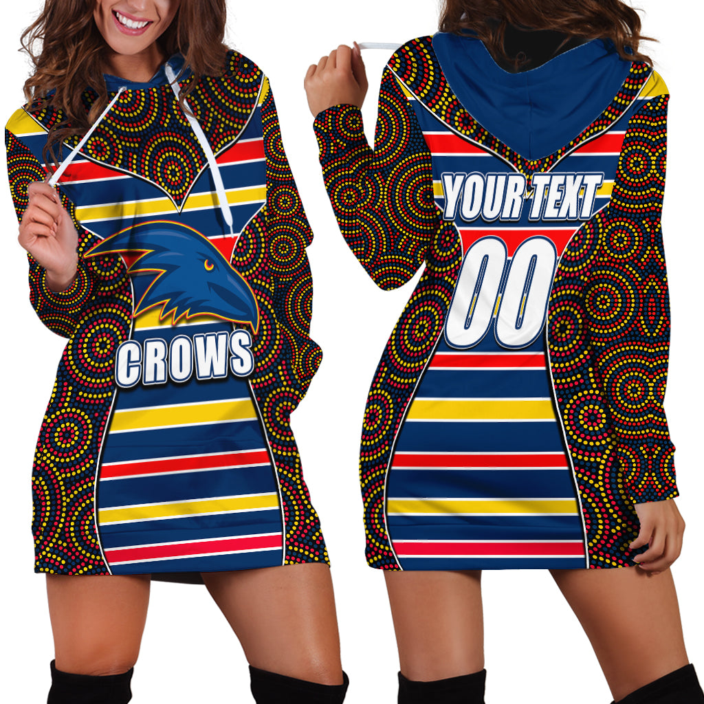 AFL - Crows Hoodie Dress Mix Dot Aboriginal - Vibe Hoodie Shop