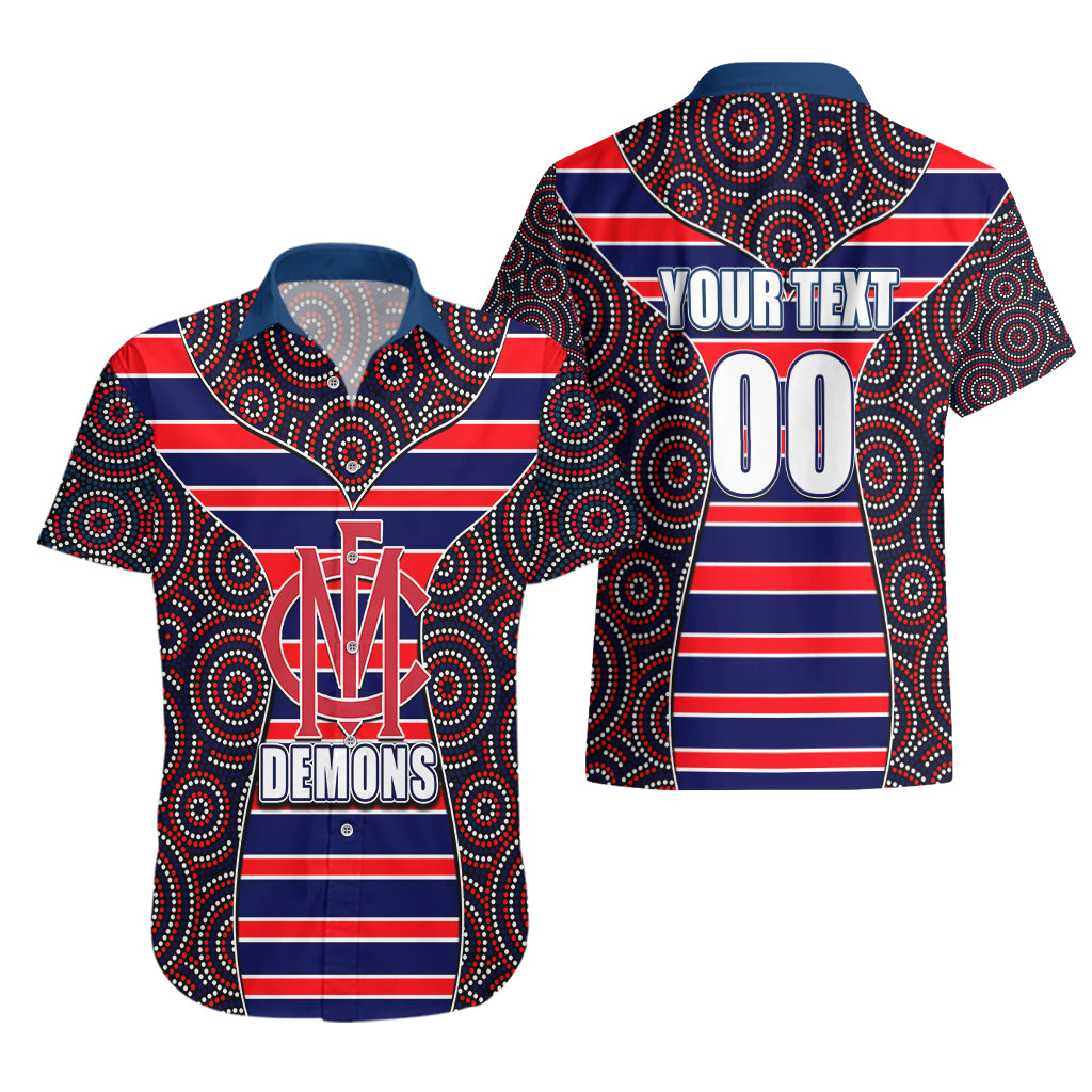 AFL - Demons Hawaiian Shirt Mix Dot Aboriginal - Vibe Hoodie Shop