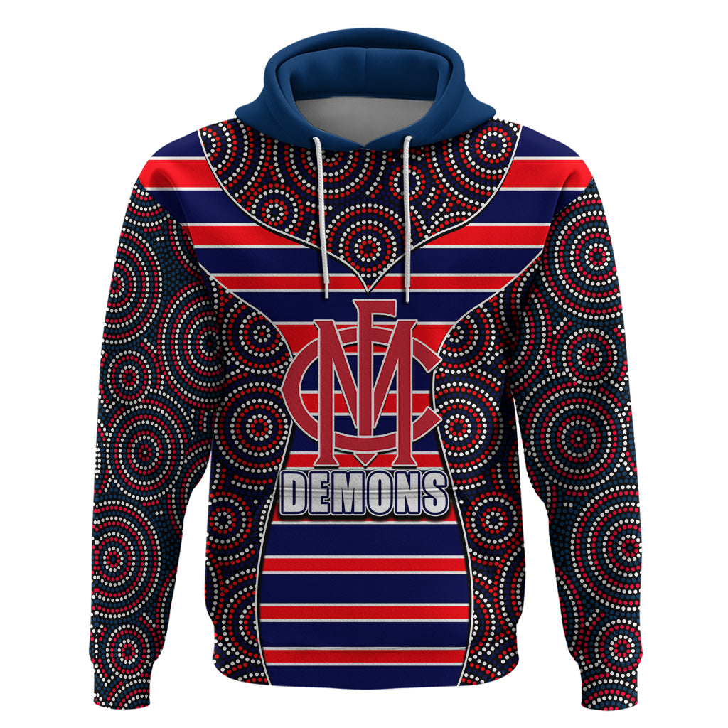AFL - Demons Hoodie Mix Dot Aboriginal LT6 - Vibe Hoodie Shop