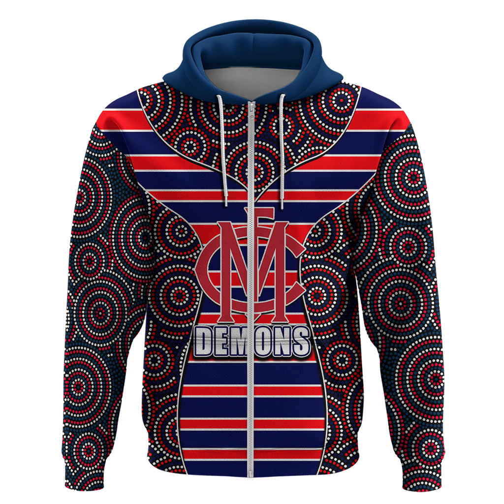 AFL - Demons Hoodie Mix Dot Aboriginal LT6 - Vibe Hoodie Shop