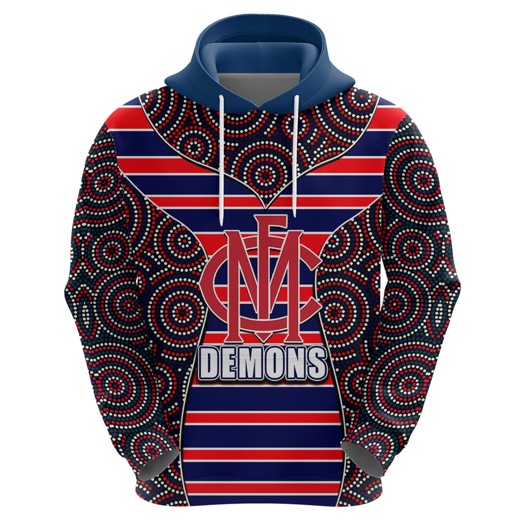 AFL - Demons Hoodie Mix Dot Aboriginal LT6 - Vibe Hoodie Shop