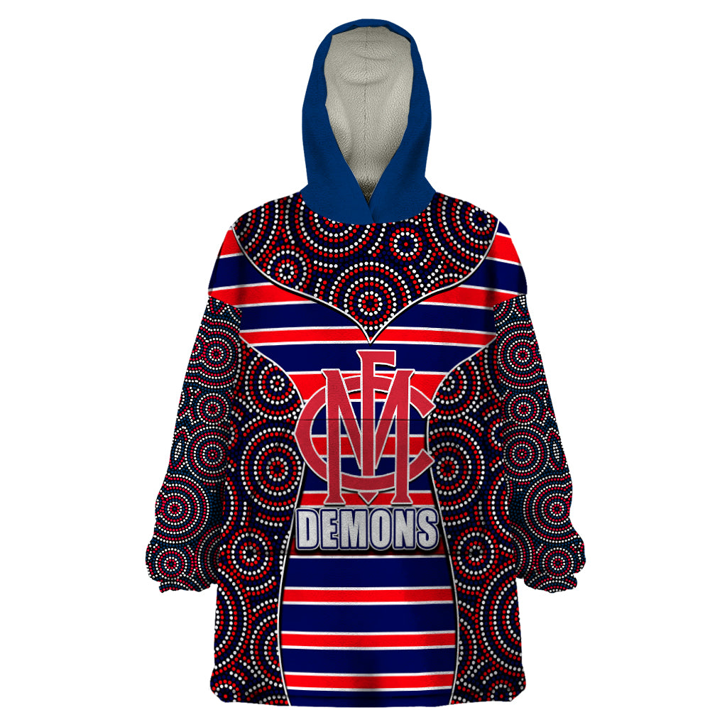 AFL - Demons Wearable Blanket Hoodie Mix Dot Aboriginal - Vibe Hoodie Shop