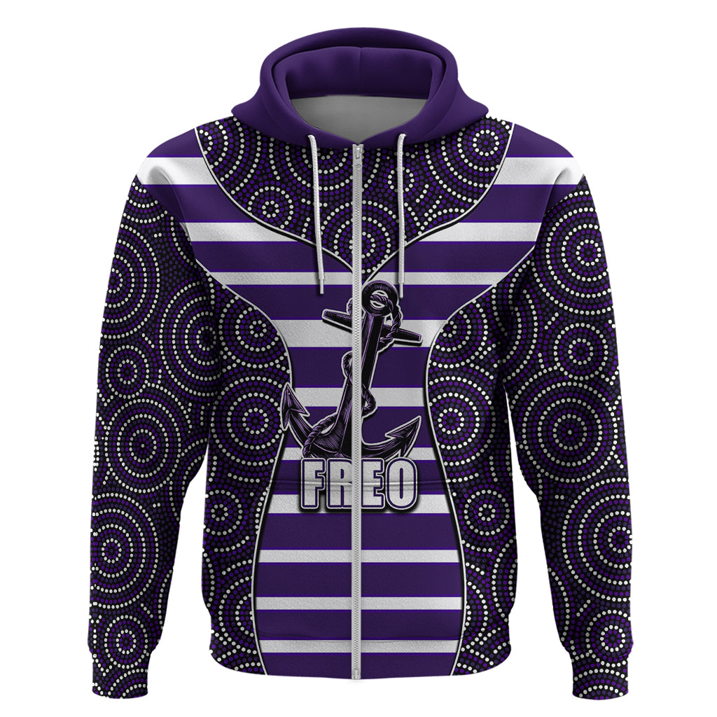 AFL - Freo Hoodie Mix Dot Aboriginal LT6 - Vibe Hoodie Shop
