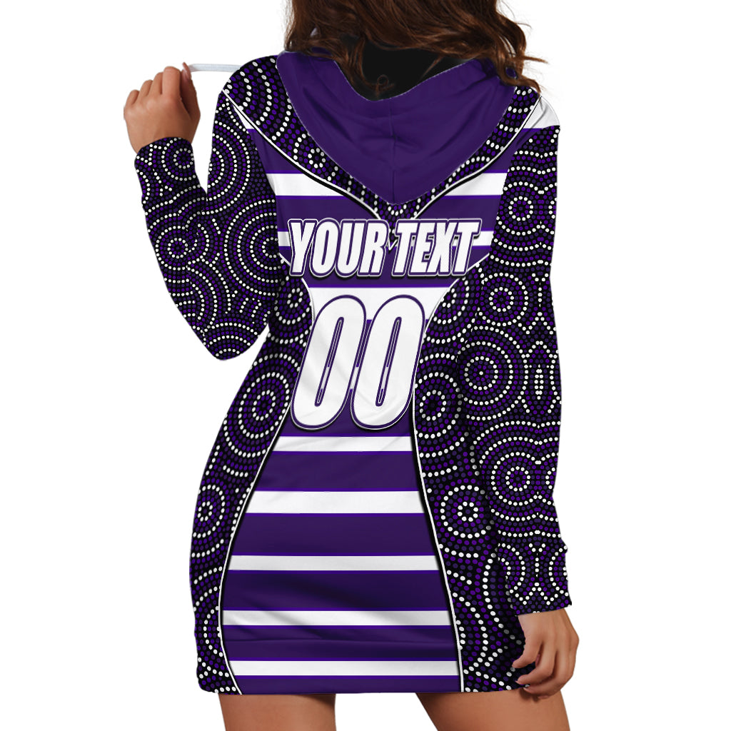 AFL - Freo Hoodie Dress Mix Dot Aboriginal - Vibe Hoodie Shop