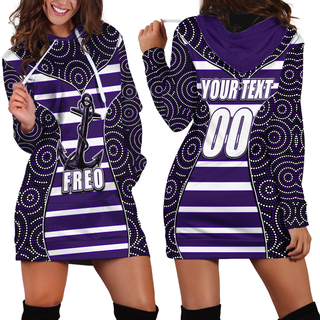 AFL - Freo Hoodie Dress Mix Dot Aboriginal - Vibe Hoodie Shop