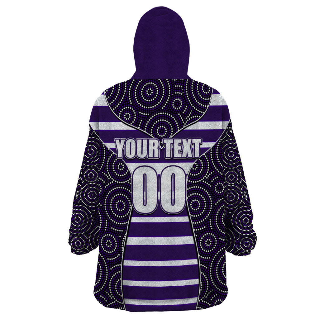 AFL - Freo Wearable Blanket Hoodie Mix Dot Aboriginal - Vibe Hoodie Shop