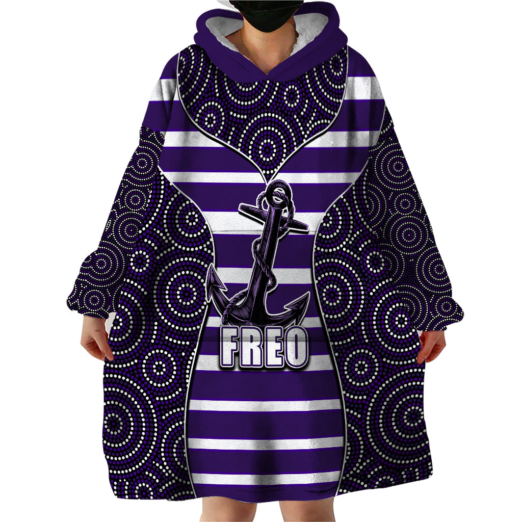 AFL - Freo Wearable Blanket Hoodie Mix Dot Aboriginal - Vibe Hoodie Shop