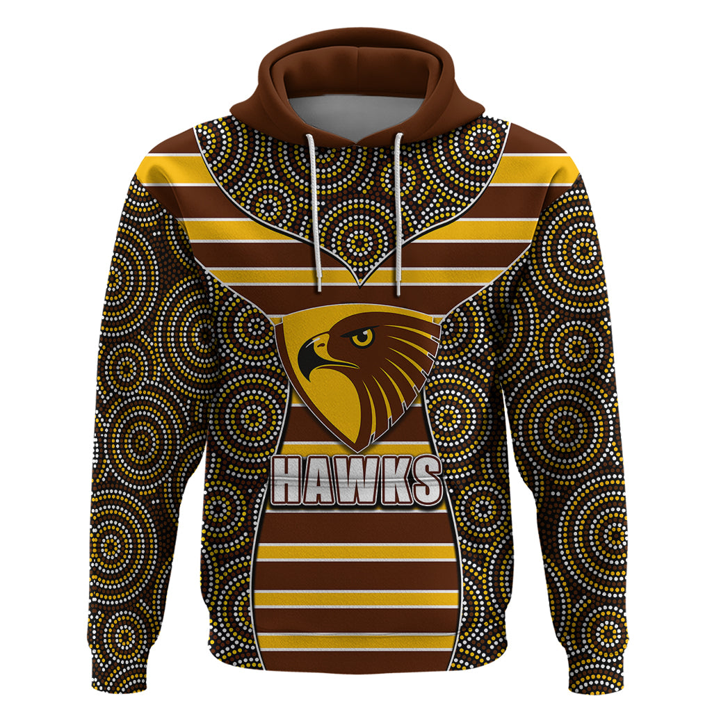 AFL - Hawks Hoodie Mix Dot Aboriginal LT6 - Vibe Hoodie Shop