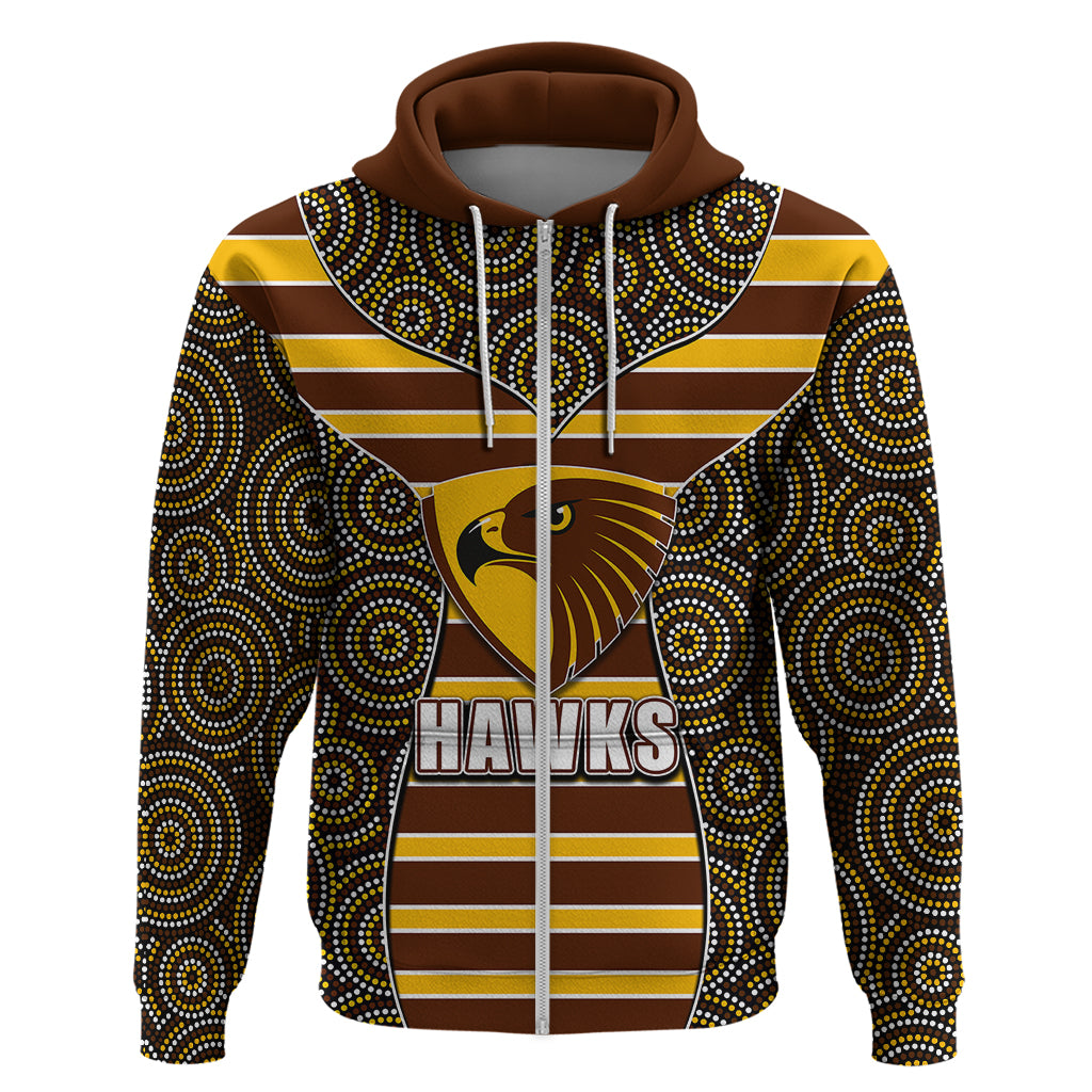 AFL - Hawks Hoodie Mix Dot Aboriginal LT6 - Vibe Hoodie Shop