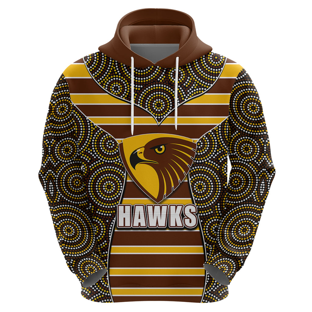 AFL - Hawks Hoodie Mix Dot Aboriginal LT6 - Vibe Hoodie Shop