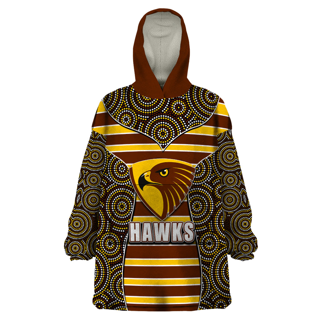 AFL - Hawks Wearable Blanket Hoodie Mix Dot Aboriginal - Vibe Hoodie Shop