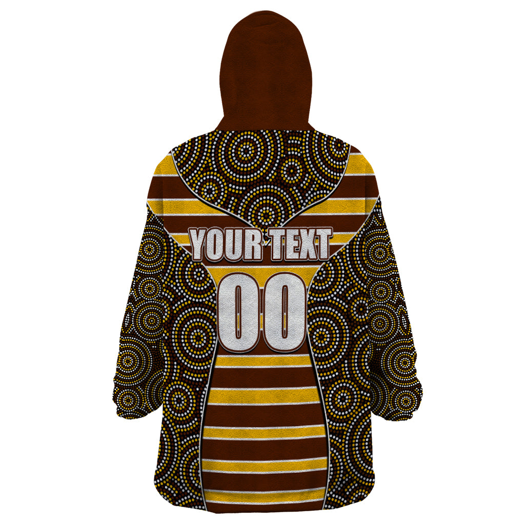 AFL - Hawks Wearable Blanket Hoodie Mix Dot Aboriginal - Vibe Hoodie Shop