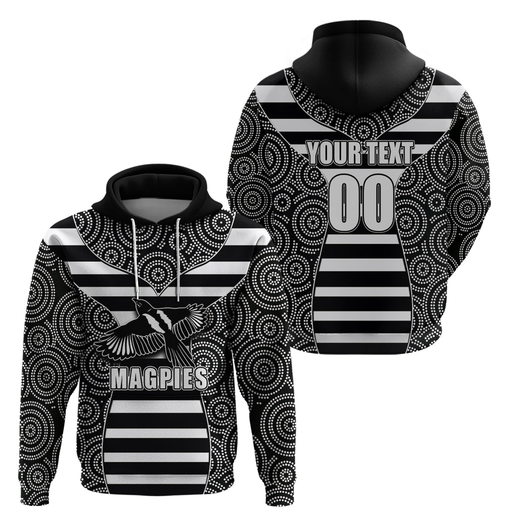 AFL - Magpies Hoodie Mix Dot Aboriginal LT6 - Vibe Hoodie Shop