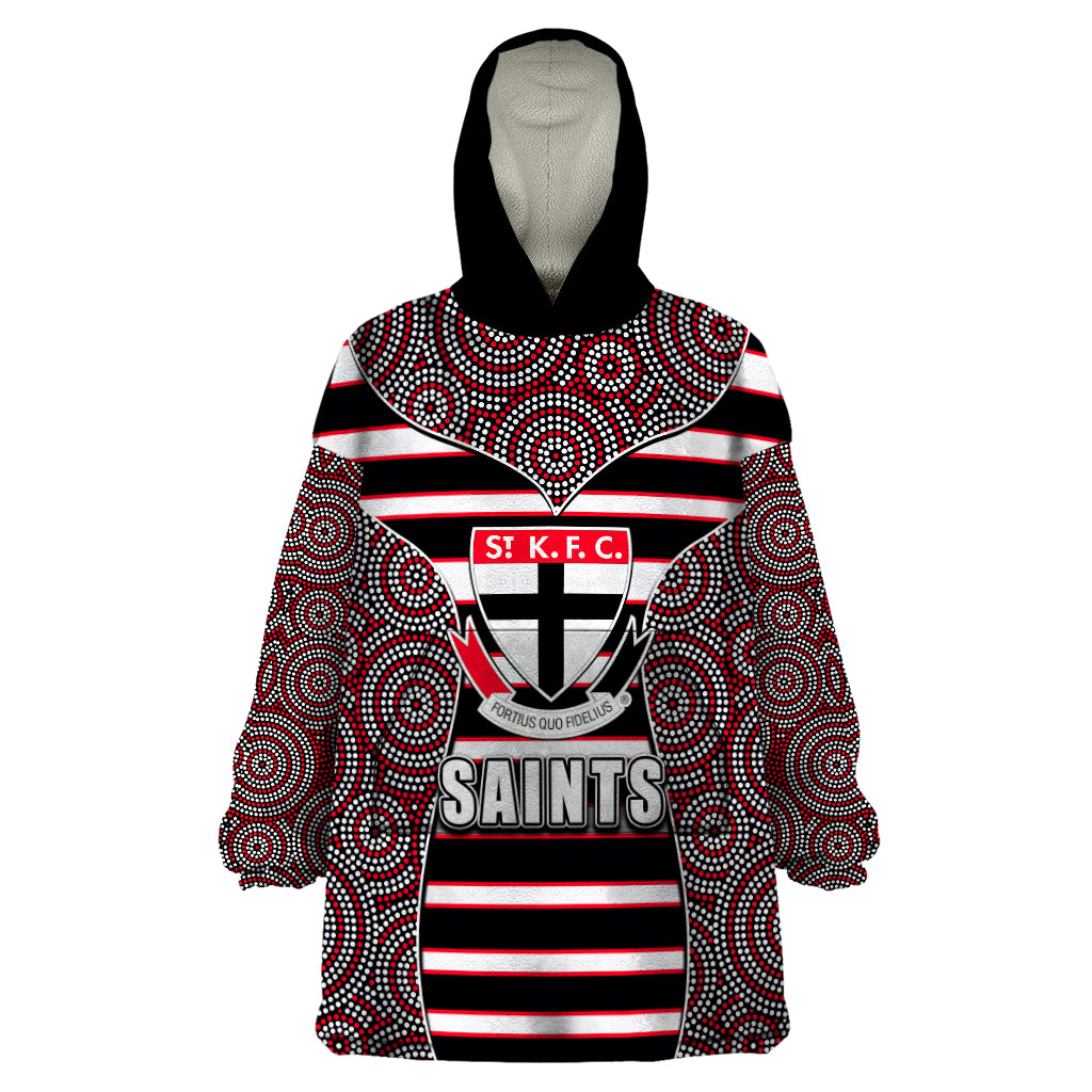 AFL - Saints Wearable Blanket Hoodie Mix Dot Aboriginal - Vibe Hoodie Shop