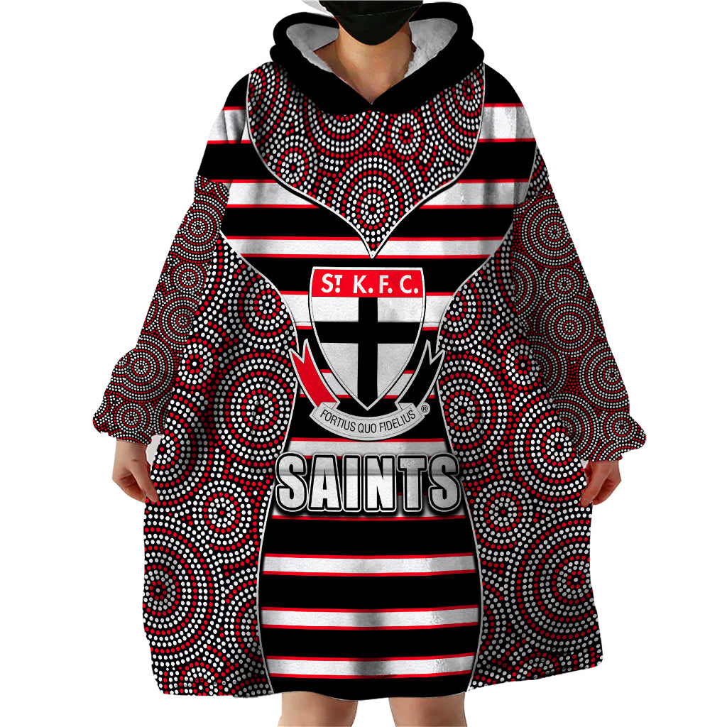 AFL - Saints Wearable Blanket Hoodie Mix Dot Aboriginal - Vibe Hoodie Shop