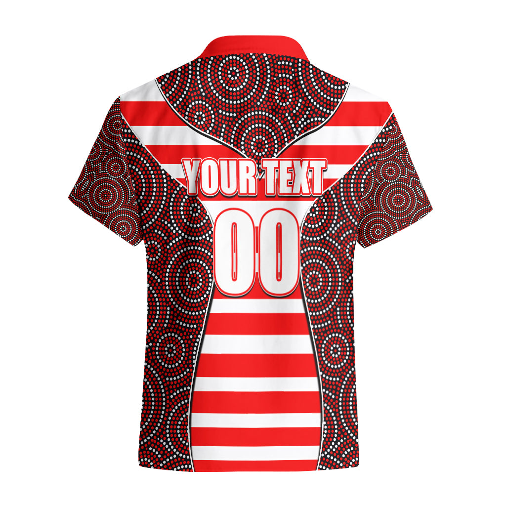 AFL - Swans Hawaiian Shirt Mix Dot Aboriginal - Vibe Hoodie Shop