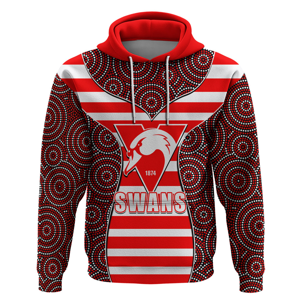 AFL - Swans Hoodie Mix Dot Aboriginal LT6 - Vibe Hoodie Shop