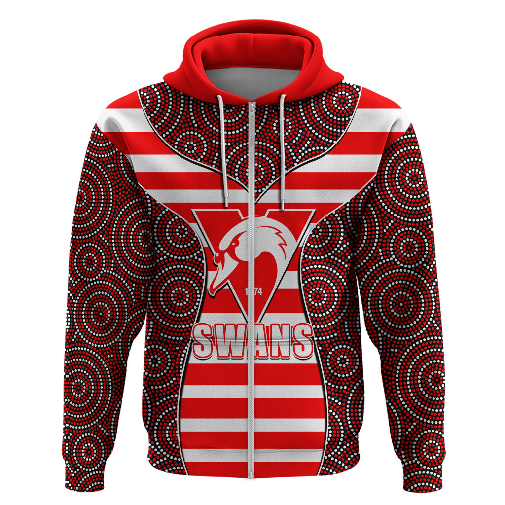 AFL - Swans Hoodie Mix Dot Aboriginal LT6 - Vibe Hoodie Shop