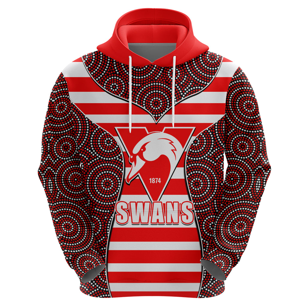 AFL - Swans Hoodie Mix Dot Aboriginal LT6 - Vibe Hoodie Shop