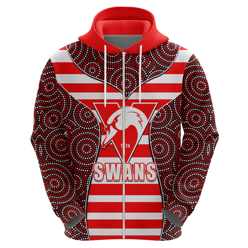 AFL - Swans Hoodie Mix Dot Aboriginal LT6 - Vibe Hoodie Shop