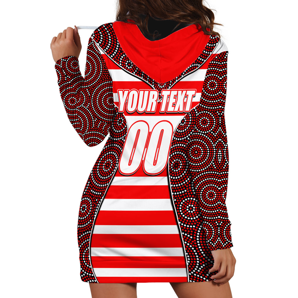 AFL - Swans Hoodie Dress Mix Dot Aboriginal - Vibe Hoodie Shop