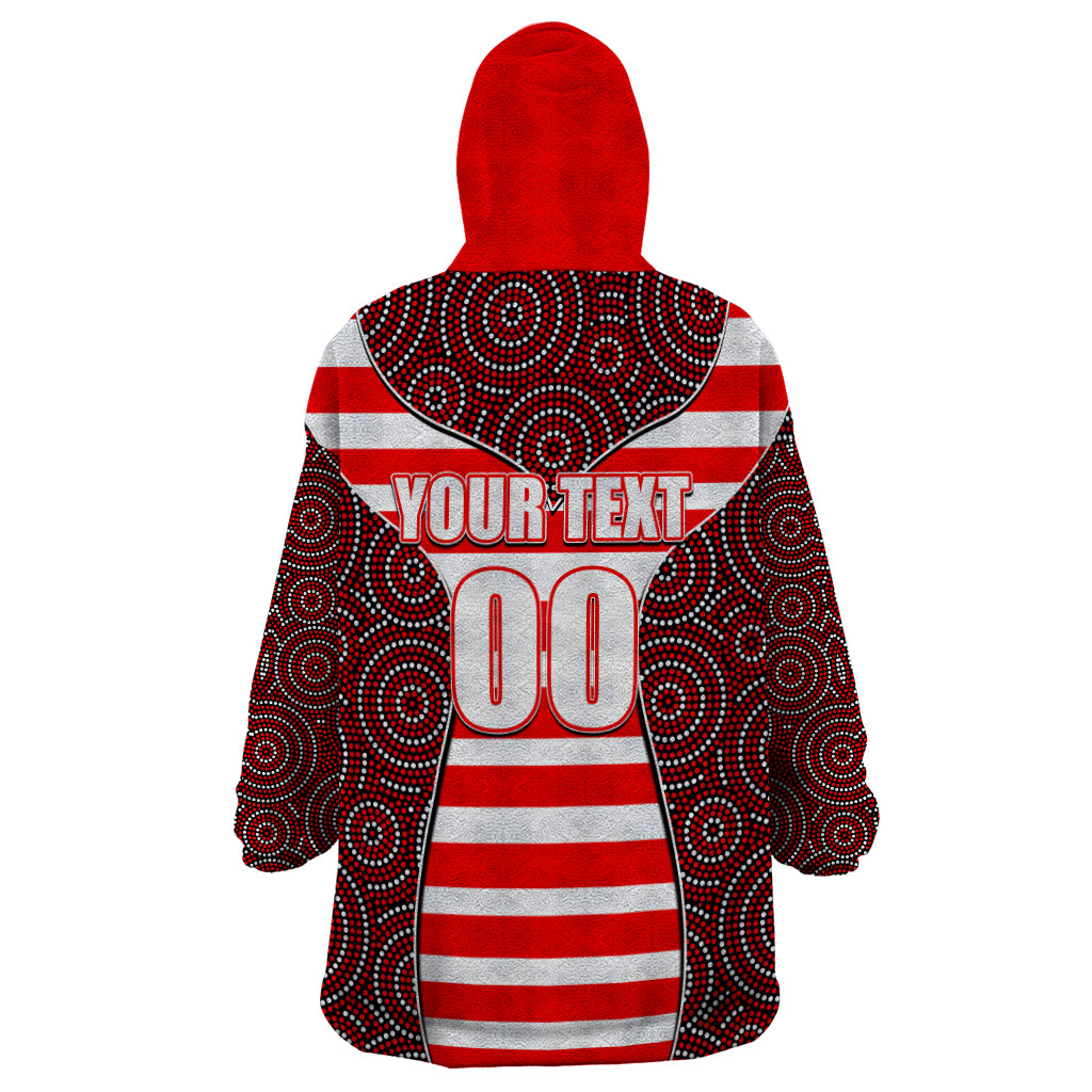 AFL - Swans Wearable Blanket Hoodie Mix Dot Aboriginal - Vibe Hoodie Shop