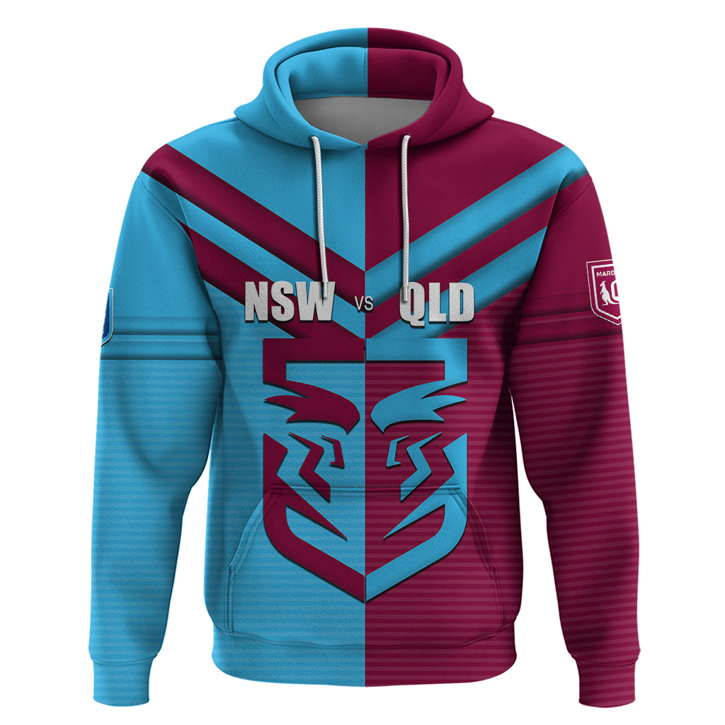 Custom NSW Blues Vs QLD Maroon Rugby Hoodie LT6 - Vibe Hoodie Shop
