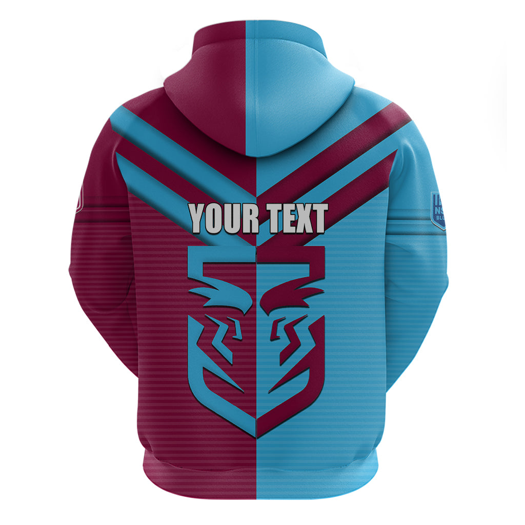 Custom NSW Blues Vs QLD Maroon Rugby Hoodie LT6 - Vibe Hoodie Shop