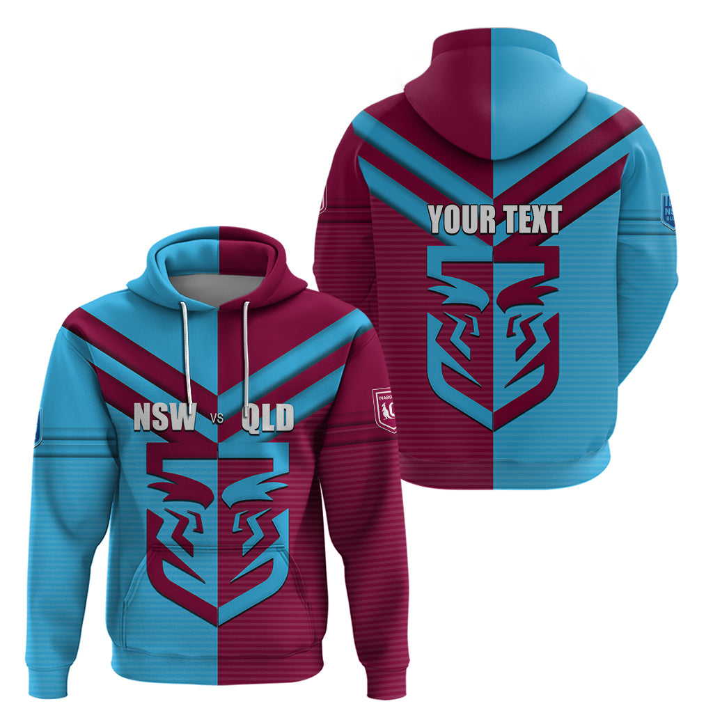 Custom NSW Blues Vs QLD Maroon Rugby Hoodie LT6 - Vibe Hoodie Shop