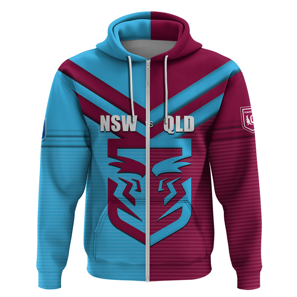 Custom NSW Blues Vs QLD Maroon Rugby Hoodie LT6 - Vibe Hoodie Shop