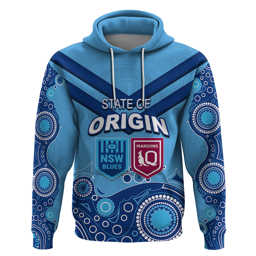 Custom State of Origin NSW Blues Vs QLD Maroon Rugby Hoodie Blue Style LT6 - Vibe Hoodie Shop