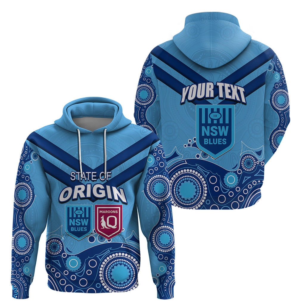 Custom State of Origin NSW Blues Vs QLD Maroon Rugby Hoodie Blue Style LT6 - Vibe Hoodie Shop