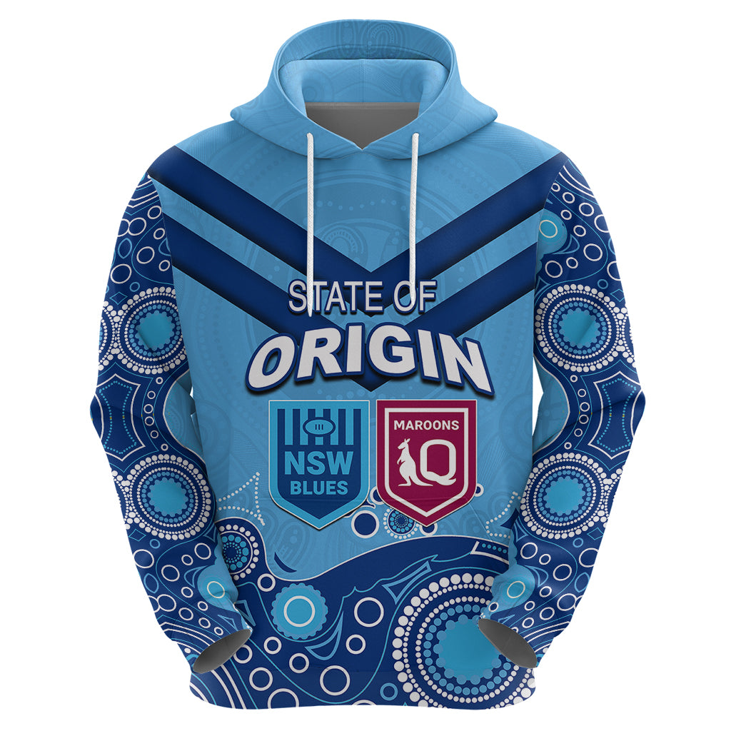 Custom State of Origin NSW Blues Vs QLD Maroon Rugby Hoodie Blue Style LT6 - Vibe Hoodie Shop