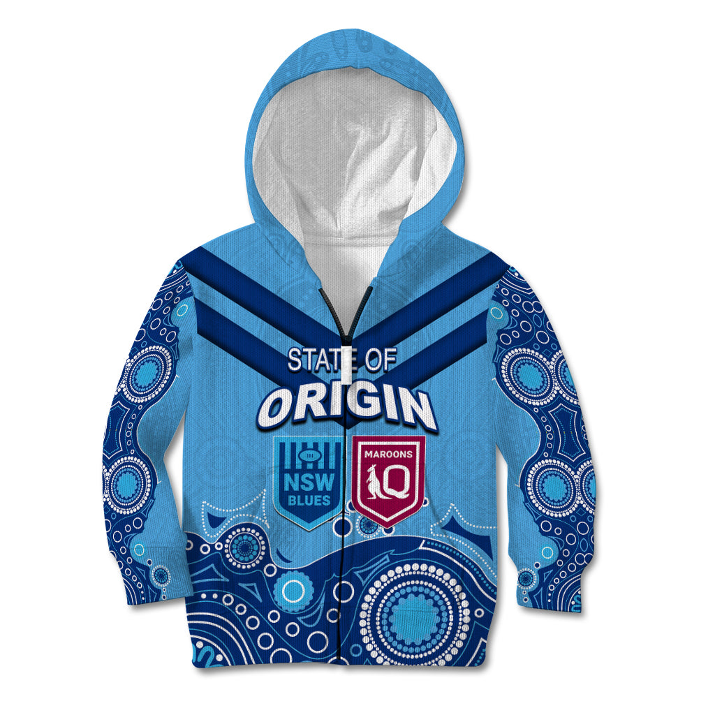 Custom State of Origin NSW Blues Vs QLD Maroon Rugby Kid Hoodie Blue Style - Vibe Hoodie Shop