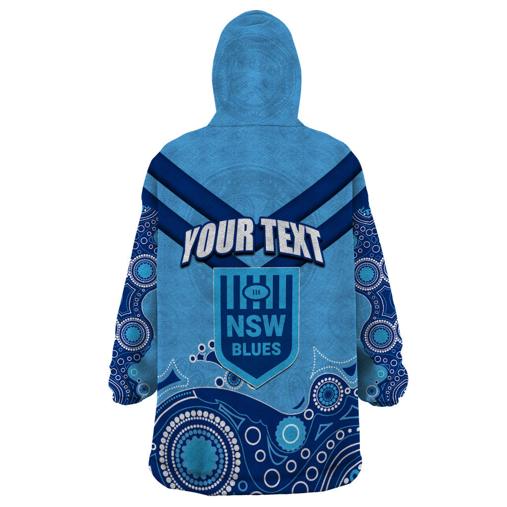 Custom State of Origin NSW Blues Vs QLD Maroon Rugby Wearable Blanket Hoodie Blue Style - Vibe Hoodie Shop