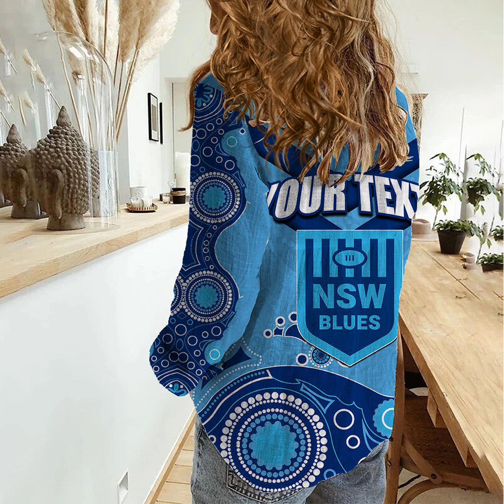 Custom State of Origin NSW Blues Vs QLD Maroon Rugby Women Casual Shirt Blue Style - Vibe Hoodie Shop