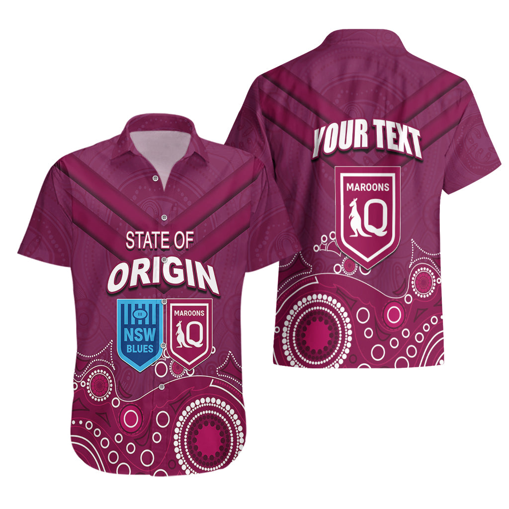 Custom State of Origin NSW Blues Vs QLD Maroon Rugby Hawaiian Shirt Maroon Style - Vibe Hoodie Shop