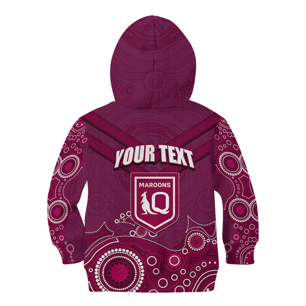 Custom State of Origin NSW Blues Vs QLD Maroon Rugby Kid Hoodie Maroon Style - Vibe Hoodie Shop