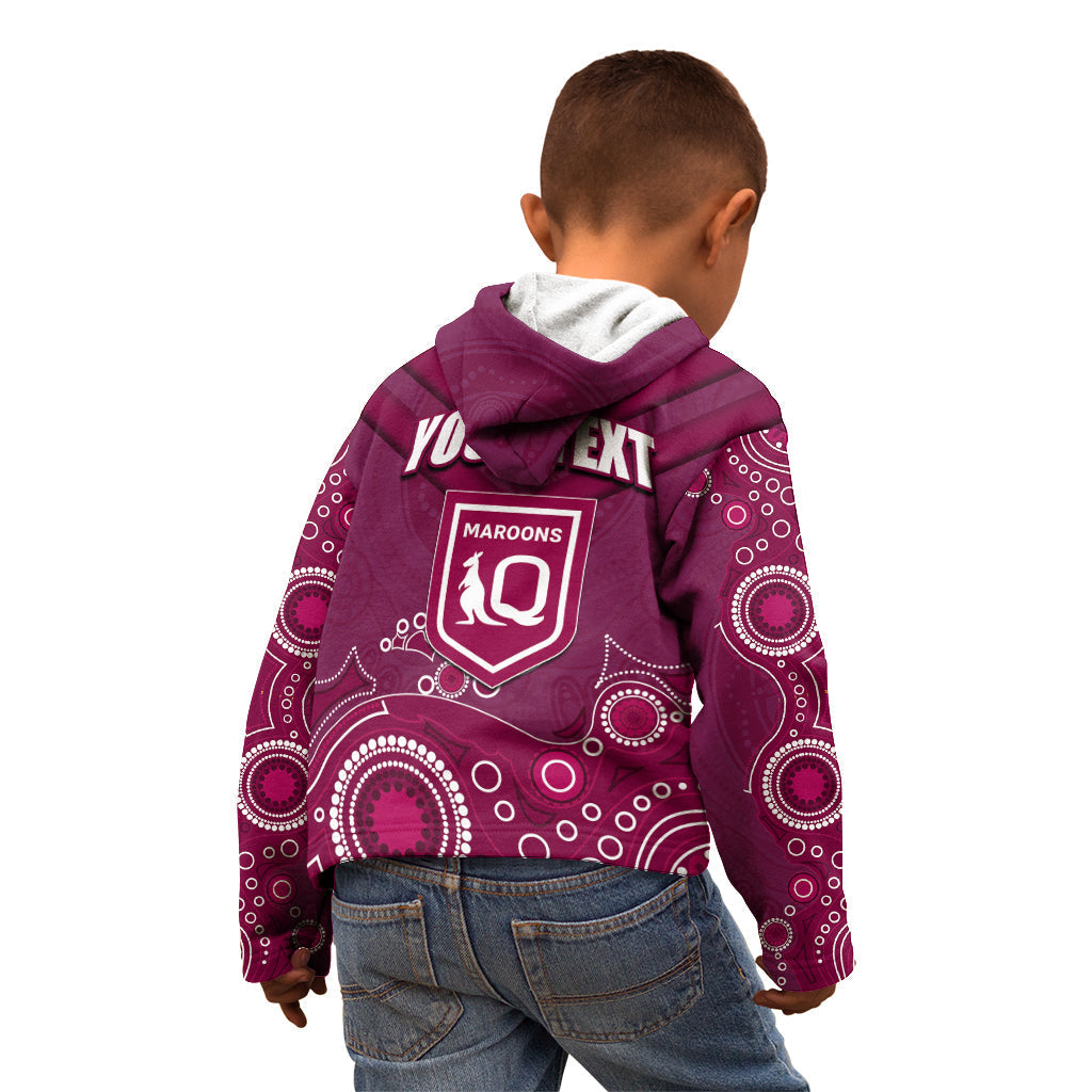 Custom State of Origin NSW Blues Vs QLD Maroon Rugby Kid Hoodie Maroon Style - Vibe Hoodie Shop