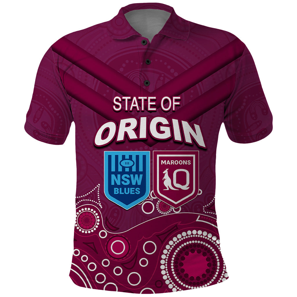 Custom State of Origin NSW Blues Vs QLD Maroon Rugby Polo Shirt Maroon Style - Vibe Hoodie Shop