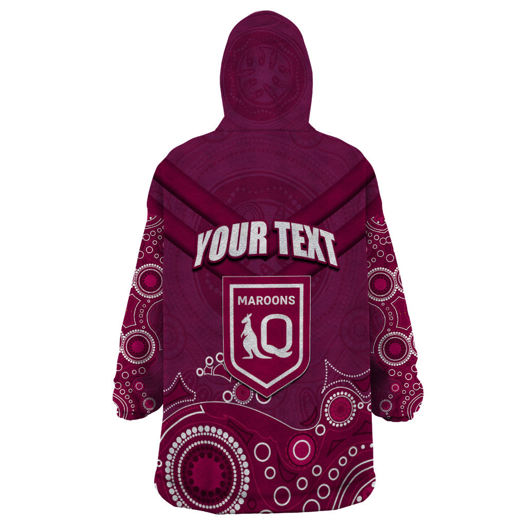 Custom State of Origin NSW Blues Vs QLD Maroon Rugby Wearable Blanket Hoodie Maroon Style - Vibe Hoodie Shop