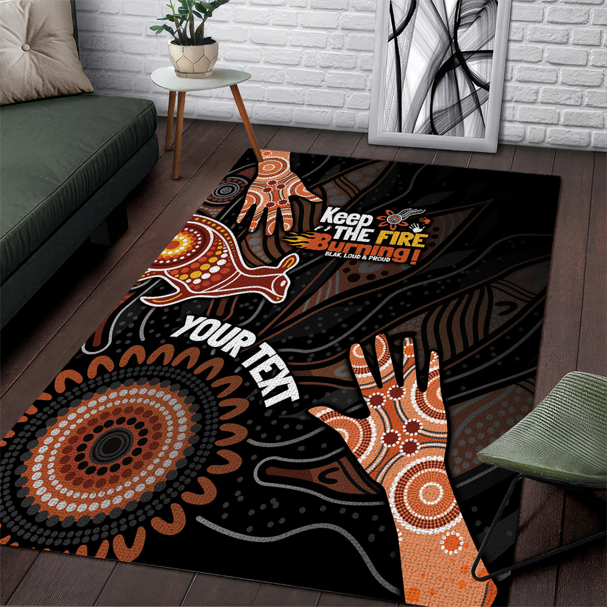 NAIDOC Week 2024 Personalised Area Rug Aboriginal Hand Stencils - Vibe Hoodie Shop