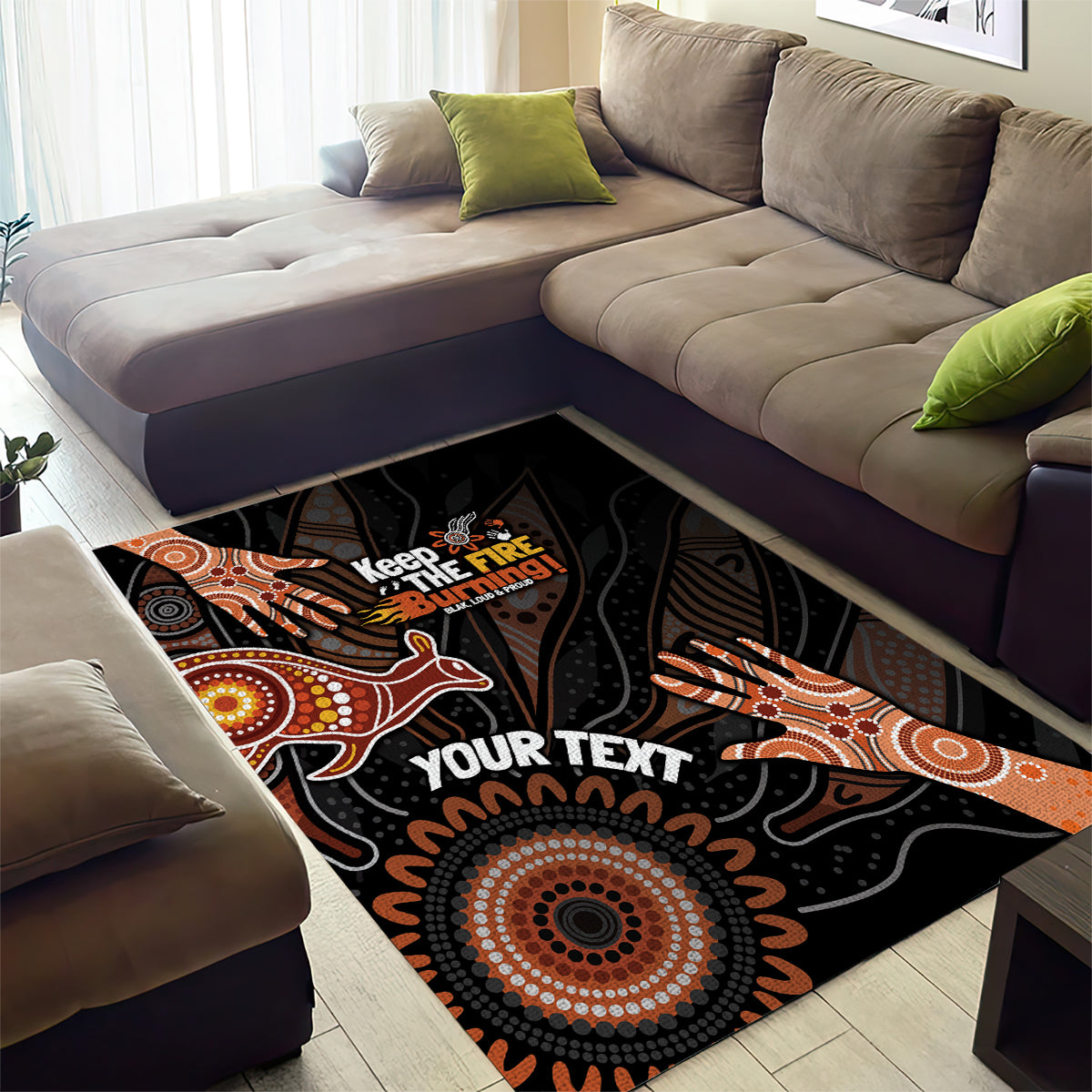 NAIDOC Week 2024 Personalised Area Rug Aboriginal Hand Stencils - Vibe Hoodie Shop