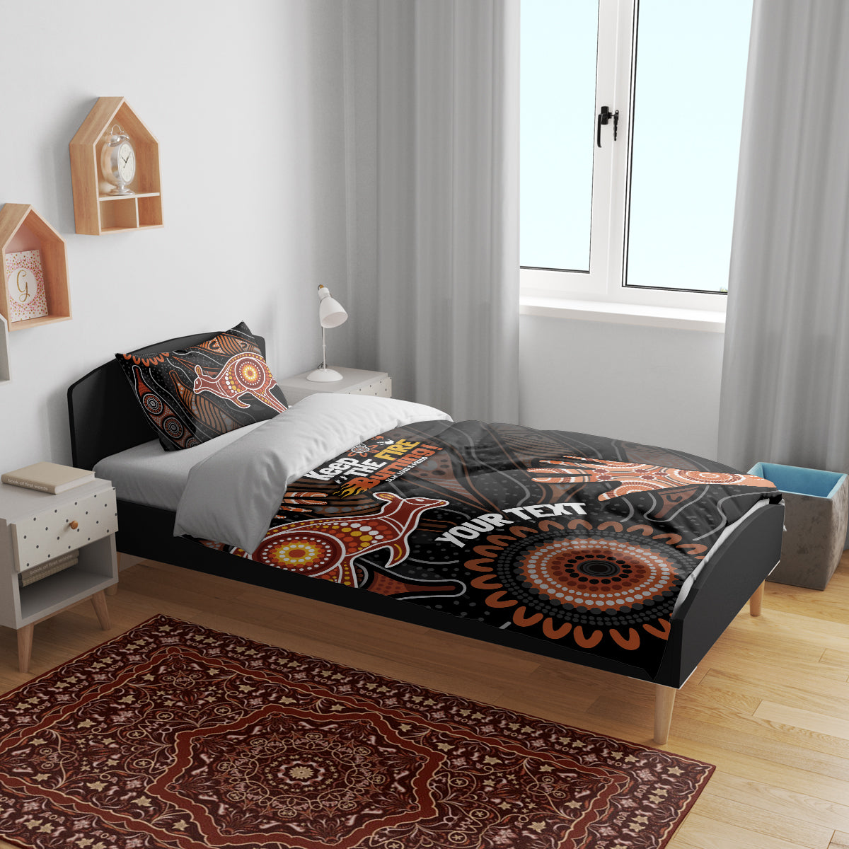 NAIDOC Week 2024 Personalised Bedding Set Aboriginal Hand Stencils - Vibe Hoodie Shop
