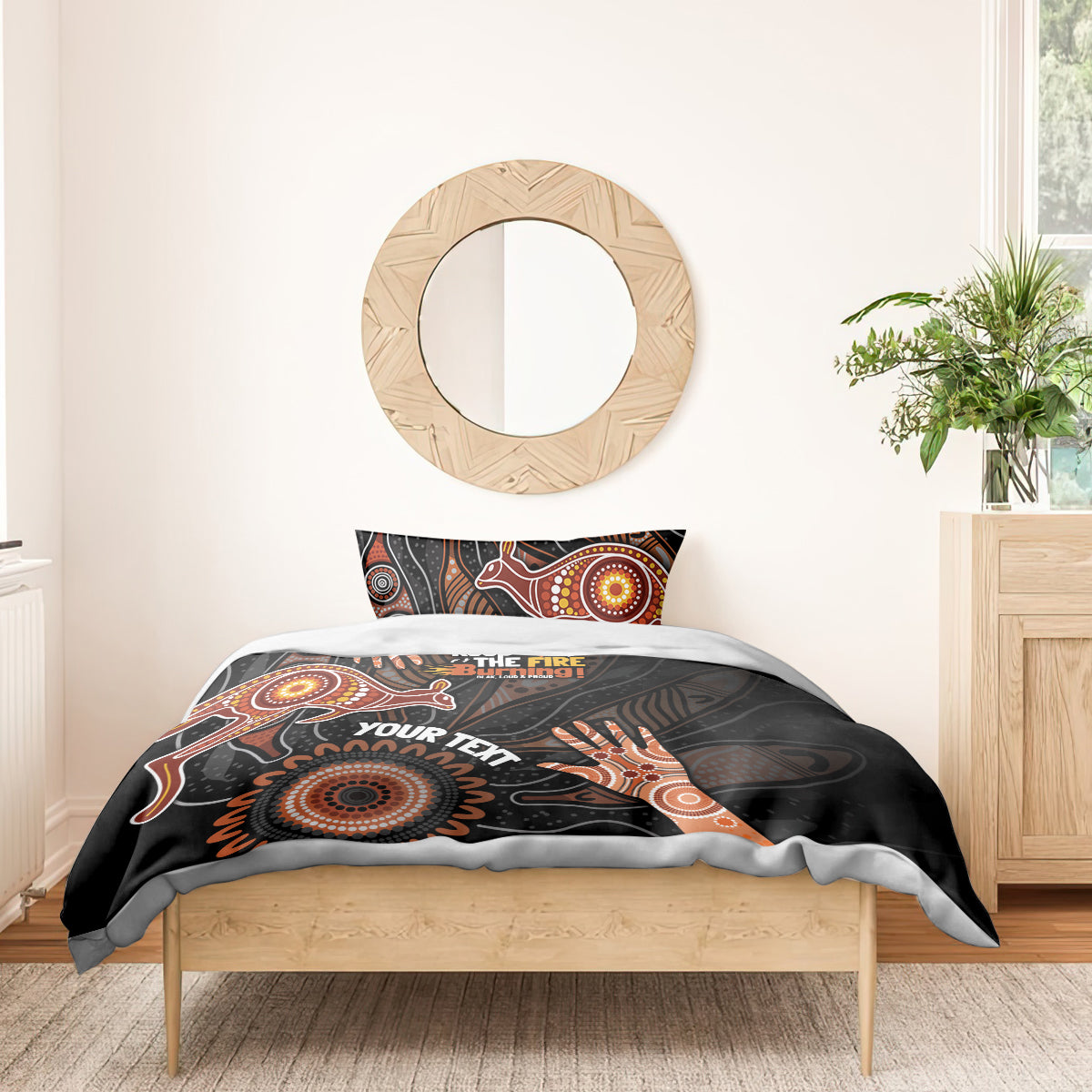 NAIDOC Week 2024 Personalised Bedding Set Aboriginal Hand Stencils - Vibe Hoodie Shop