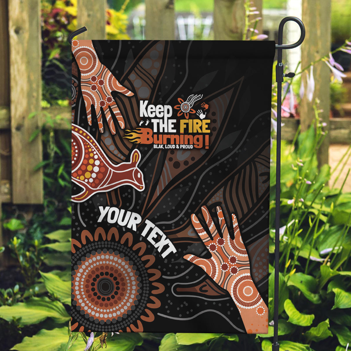 NAIDOC Week 2024 Personalised Garden Flag Aboriginal Hand Stencils - Vibe Hoodie Shop